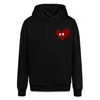 Heart - cute - sensitive - sad - Stanley/Stella SOUNDER Unisex Hoodie - black - Front - Alina (178cm) & Michal (187cm)