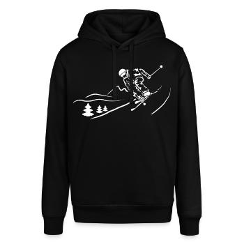 Ski Shirt Ski Holiday Winter Sports - Stanley/Stella SOUNDER Unisex Hoodie - black - Front - Alina (178cm) & Michal (187cm)