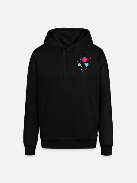 Farbkleckse,Tropfen und Herz - Stanley/Stella Unisex Hoodie SOUNDER - Schwarz