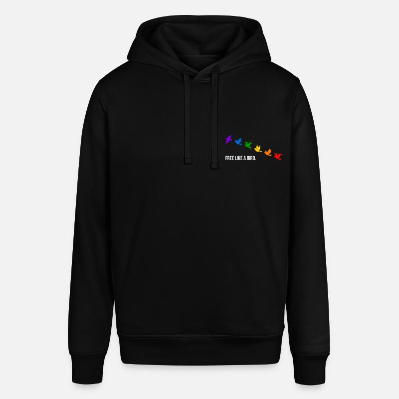 Libre comme un oiseau, aux couleurs de l’arc-en-ciel - Blanc - Sweat à capuche SOUNDER Stanley/Stella Unisexe - noir