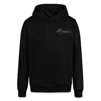 I Love Animals - Stanley/Stella Unisex Hoodie SOUNDER - Schwarz - Vorne - Alina (178cm) & Michal (187cm)