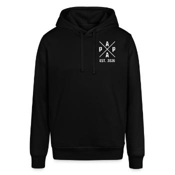 Papa Est. 2026 - Stanley/Stella Unisex Hoodie SOUNDER - Schwarz - Vorne - Alina (178cm) & Michal (187cm)