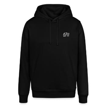 0711 weiß - Stanley/Stella Unisex Hoodie SOUNDER - Schwarz - Vorne - Alina (178cm) & Michal (187cm)