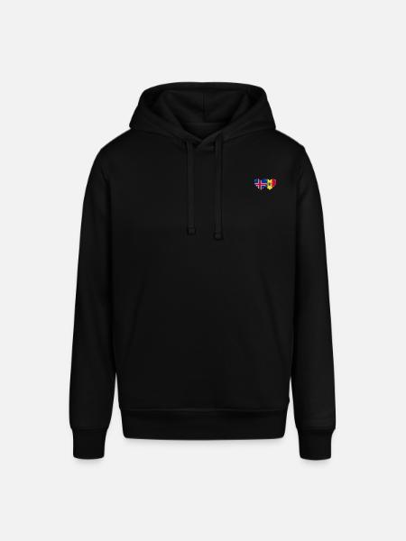 Iceland Moldova Flag Heart - Stanley/Stella SOUNDER Unisex Hoodie - black
