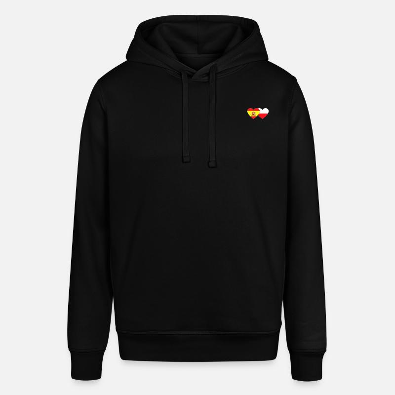 Espagne Pologne Flag Coeur - Sweat à capuche SOUNDER Stanley/Stella Unisexe - noir