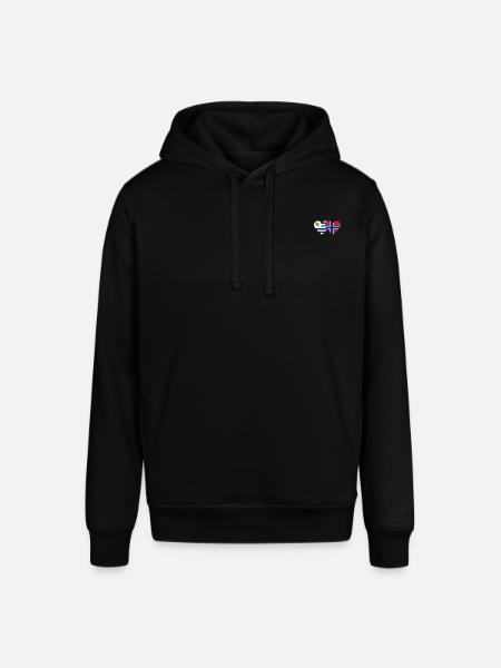 Uruguay Norway Heart Flag - Stanley/Stella SOUNDER Unisex Hoodie - black