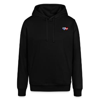Finland Latvia Flag Heart - Stanley/Stella SOUNDER Unisex Hoodie - black - Front - Alina (178cm) & Michal (187cm)