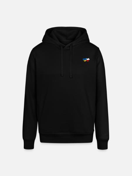 Ukraine Pologne drapeau coeur utilisé - Sweat à capuche SOUNDER Stanley/Stella Unisexe - noir