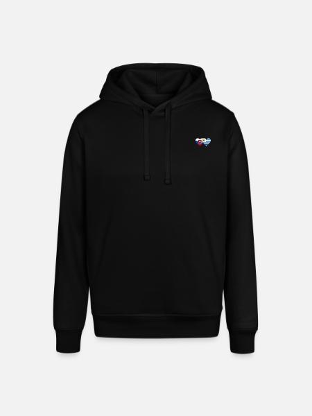 Slovakia Uruguay Heart Flag - Stanley/Stella SOUNDER Unisex Hoodie - black