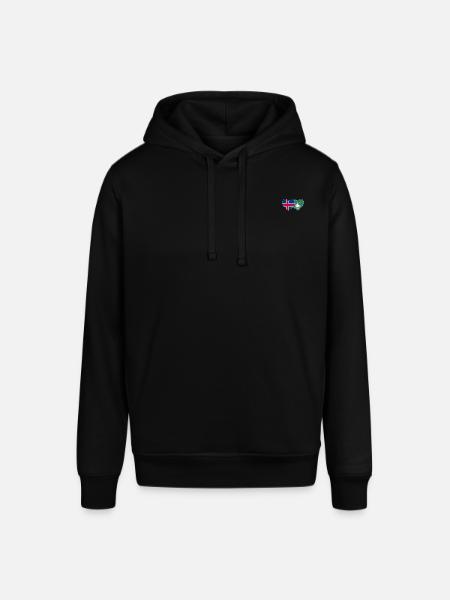 Iceland Macau Flag Heart - Stanley/Stella SOUNDER Unisex Hoodie - black