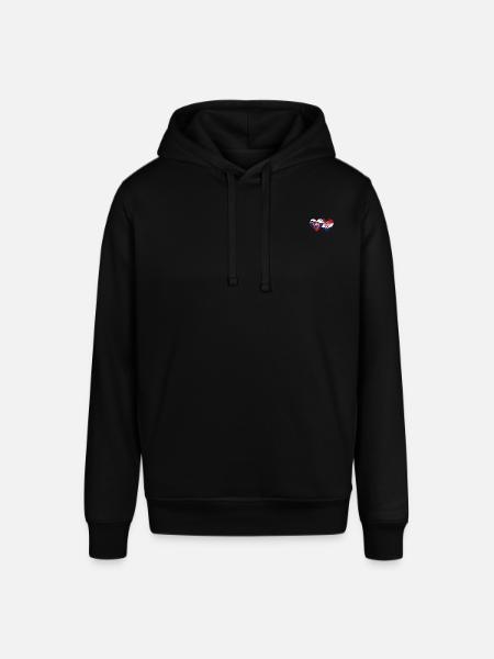 Slovakia Croatia flag heart used - Stanley/Stella SOUNDER Unisex Hoodie - black