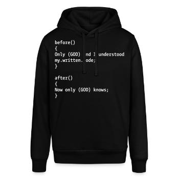 Programmierer Witz - Stanley/Stella Unisex Hoodie SOUNDER - Schwarz - Vorne - Alina (178cm) & Michal (187cm)