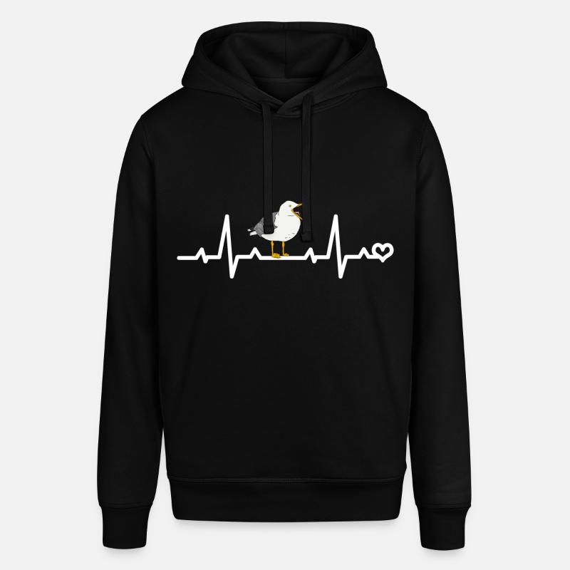 Möwe Herzfrequenz EKG - Stanley/Stella Unisex Hoodie SOUNDER - Schwarz
