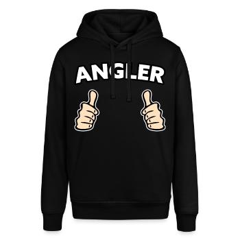 Angler Freizeit Geschenkidee - Stanley/Stella Unisex Hoodie SOUNDER - Schwarz - Vorne - Alina (178cm) & Michal (187cm)