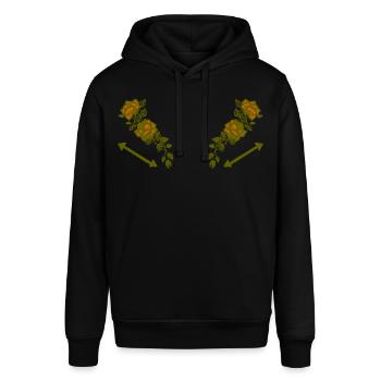 Western Rose - front vintage retro country - Stanley/Stella SOUNDER Unisex Hoodie - black - Front - Alina (178cm) & Michal (187cm)
