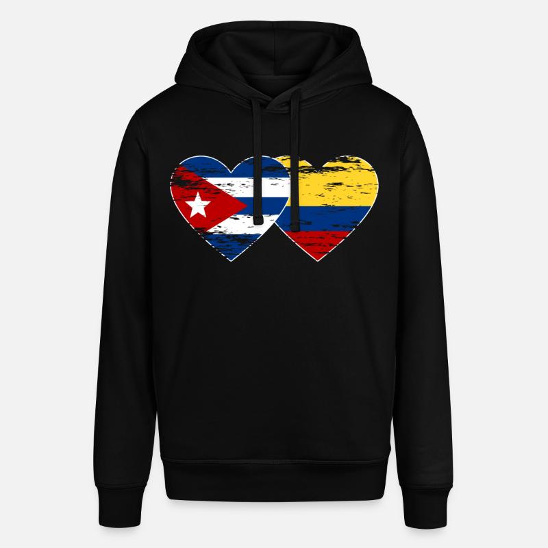 Cuba Colombie Drapeau Coeur Utilisé - Sweat à capuche SOUNDER Stanley/Stella Unisexe - noir