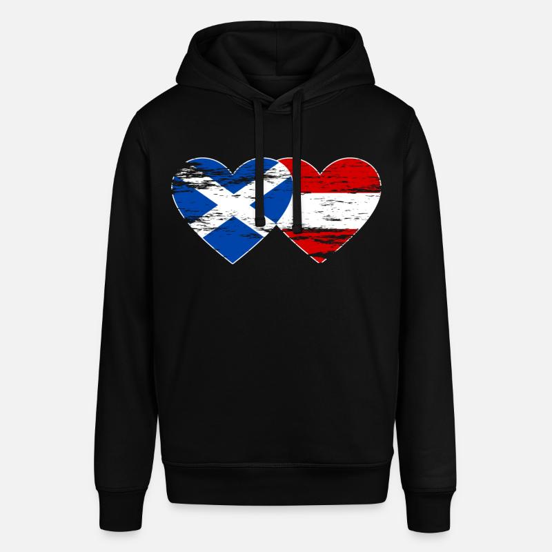 Ecosse Autriche drapeau coeur utilisé - Sweat à capuche SOUNDER Stanley/Stella Unisexe - noir