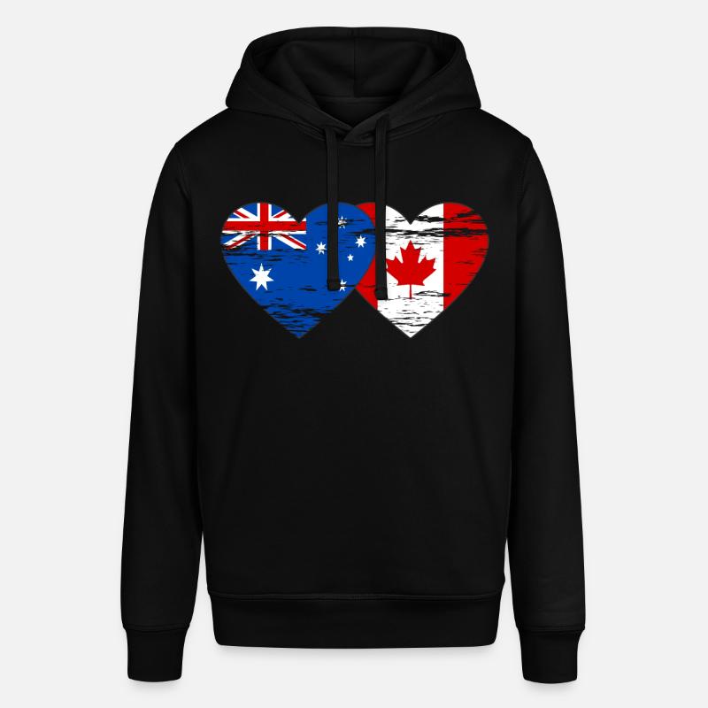Australie Canada drapeau coeur utilisé - Sweat à capuche SOUNDER Stanley/Stella Unisexe - noir