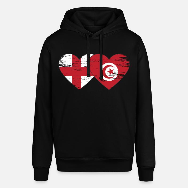 Angleterre Tunisie Drapeau Coeur Utilisé - Sweat à capuche SOUNDER Stanley/Stella Unisexe - noir