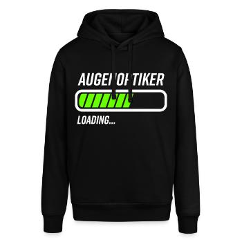 Augenoptiker Optiker Loading Ladebalken - Stanley/Stella Unisex Hoodie SOUNDER - Schwarz - Vorne - Alina (178cm) & Michal (187cm)