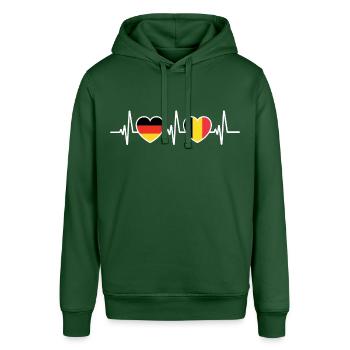 Deutschland und Belgien belgisch Flaggen Patriot - Stanley/Stella Unisex Hoodie SOUNDER - Flaschengrün - Vorne - Alina (178cm) & Michal (187cm)