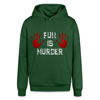 Fur is murder - Stanley/Stella SOUNDER Unisex Hoodie - bottle green - Front - Alina (178cm) & Michal (187cm)