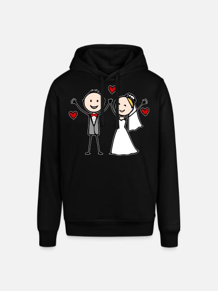 Hochzeitspaar Cartoon fröhlich - Stanley/Stella Unisex Hoodie SOUNDER - Schwarz