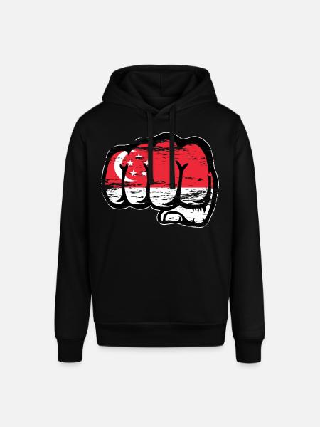 Singapore flag fist hand used - Stanley/Stella SOUNDER Unisex Hoodie - black
