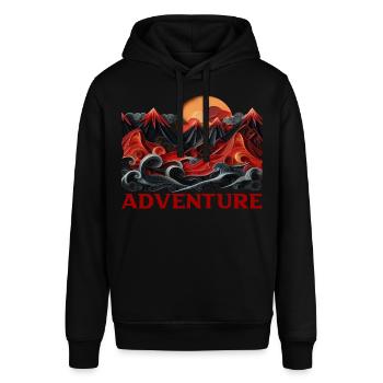 Adventure - Stanley/Stella SOUNDER Unisex Hoodie - black - Front - Alina (178cm) & Michal (187cm)