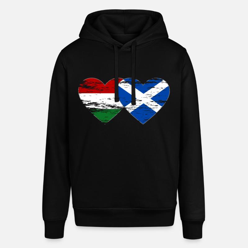 Hongrie Ecosse Drapeau Coeur Utilisé - Sweat à capuche SOUNDER Stanley/Stella Unisexe - noir