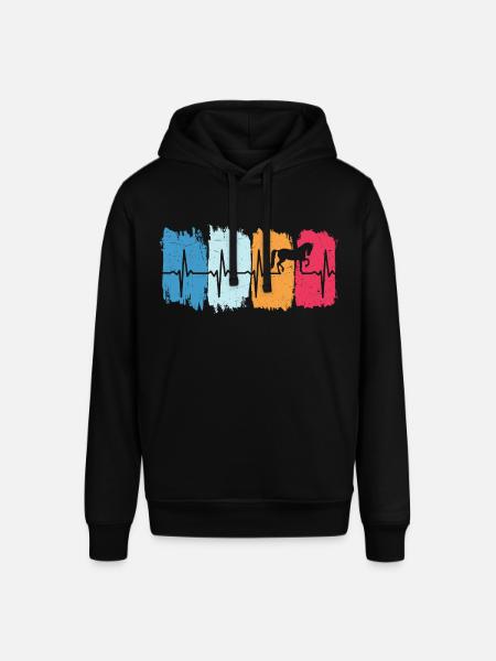 Horse Retro Heartbeat Rider - Stanley/Stella SOUNDER Unisex Hoodie - black