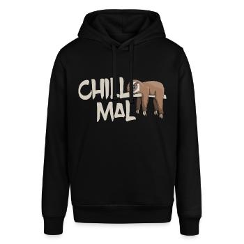 Chill mal Faultier chillen relaxen abhängen - Stanley/Stella Unisex Hoodie SOUNDER - Schwarz - Vorne - Alina (178cm) & Michal (187cm)