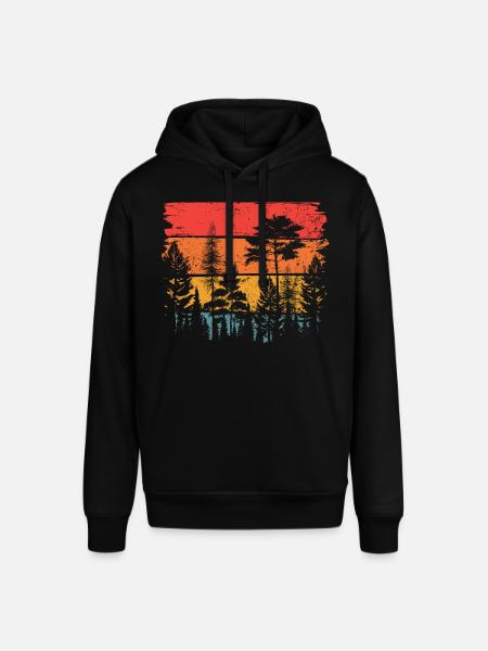 Im Wald bei Sonnenaufgang - Stanley/Stella Unisex Hoodie SOUNDER - Schwarz