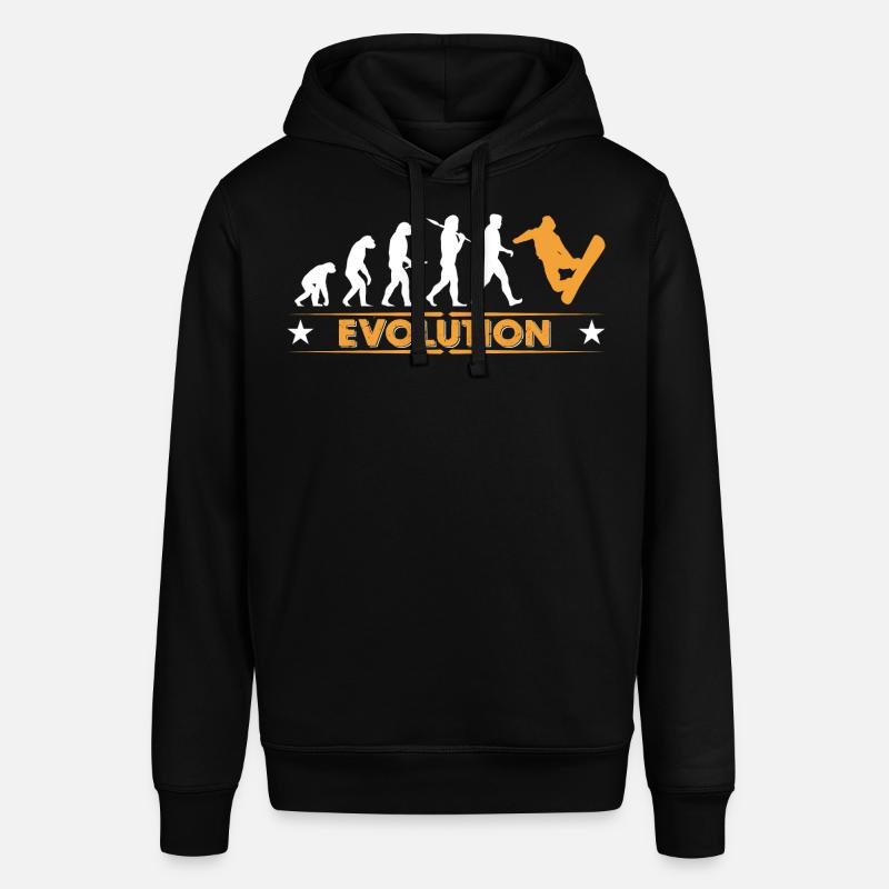 Snowboard Evolution - orange/weiss - Stanley/Stella Unisex Hoodie SOUNDER - Schwarz