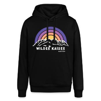 Wilder Kaiser Tirol Kitzbühel Österreich Wandern - Stanley/Stella Unisex Hoodie SOUNDER - Schwarz - Vorne - Alina (178cm) & Michal (187cm)