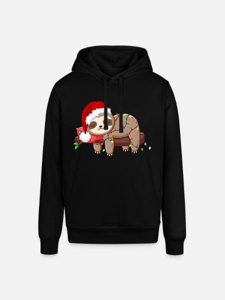 Funny Sloth Christmas. Xmas Slothy - Stanley/Stella SOUNDER Unisex Hoodie - black