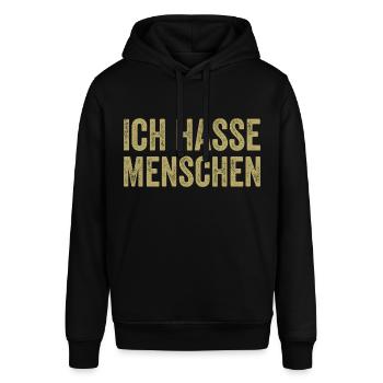 Ich hasse Menschen - Stanley/Stella Unisex Hoodie SOUNDER - Schwarz - Vorne - Alina (178cm) & Michal (187cm)