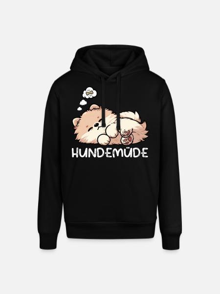 Hundemüde Zwergspitz Zwergspitze Spitzhund Spitz - Stanley/Stella Unisex Hoodie SOUNDER - Schwarz