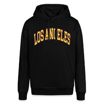 Los Angeles - Stanley/Stella Unisex Hoodie SOUNDER - Schwarz - Vorne - Alina (178cm) & Michal (187cm)