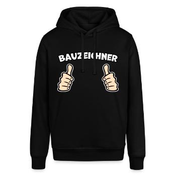 Bauzeichner Architektur Geschenkidee - Stanley/Stella Unisex Hoodie SOUNDER - Schwarz - Vorne - Alina (178cm) & Michal (187cm)