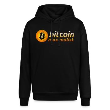 Bitcoin Maximalist Logo Hodl Crypto Moon Symbol - Stanley/Stella SOUNDER Unisex Hoodie - black - Front - Alina (178cm) & Michal (187cm)