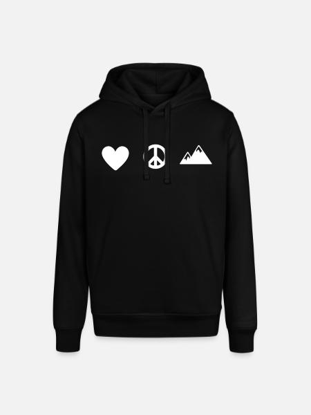 LOVE PEACE & MOUNTAIN - Stanley/Stella Unisex Hoodie SOUNDER - Schwarz