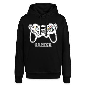 Gamer game console - Stanley/Stella SOUNDER Unisex Hoodie - black - Front - Alina (178cm) & Michal (187cm)