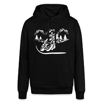 Design Motard T-Shirt Motard - Sweat à capuche SOUNDER Stanley/Stella Unisexe - noir - Devant - Alina (178cm) & Michal (187cm)
