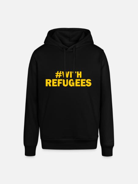 With refugees - Stanley/Stella SOUNDER Unisex Hoodie - black