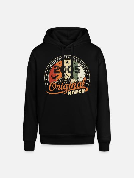 March 2005 Vintage 2005 Retro Birthday Gift - Stanley/Stella SOUNDER Unisex Hoodie - black