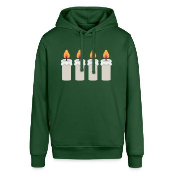 4. Advent Advent Wreath Advent Candles Advent Season - Stanley/Stella SOUNDER Unisex Hoodie - bottle green - Front - Alina (178cm) & Michal (187cm)
