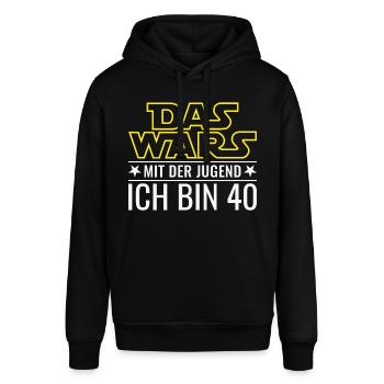 40. Geburtstag Vierzig Das Wars Mit Der Jugend 40 - Stanley/Stella Unisex Hoodie SOUNDER - Schwarz - Vorne - Alina (178cm) & Michal (187cm)