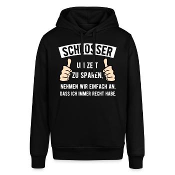 Schlosser Beruf Humor Spruch - Stanley/Stella Unisex Hoodie SOUNDER - Schwarz - Vorne - Alina (178cm) & Michal (187cm)