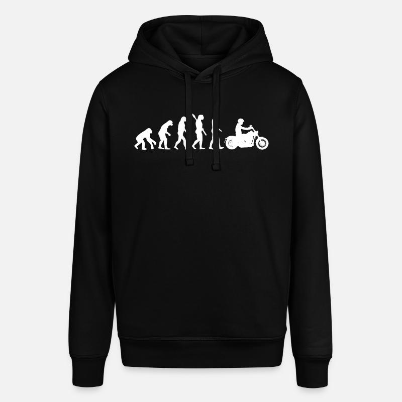 motorcycle evolution graphic - Stanley/Stella SOUNDER Unisex Hoodie - black